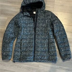 Lole Speckled Black and Gray Puffer Jacket